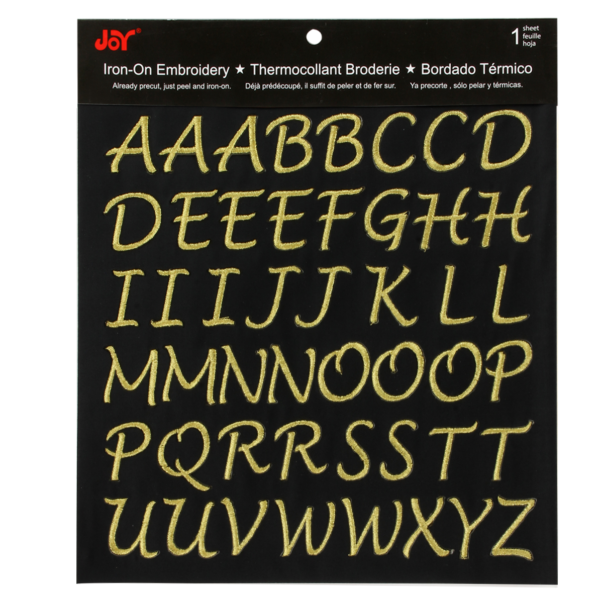 Buy the Joy® IronOn Embroidery Script Letter Sheet at Michaels